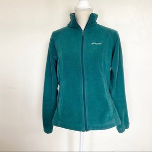 🌿Columbia Green Fleece Jacket Size Medium
